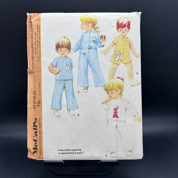 McCall's 2698 “Toddlers Pajamas & Jumpsuit” (Size 4) Sewing Pattern Uncut FF - Picture 1 of 5